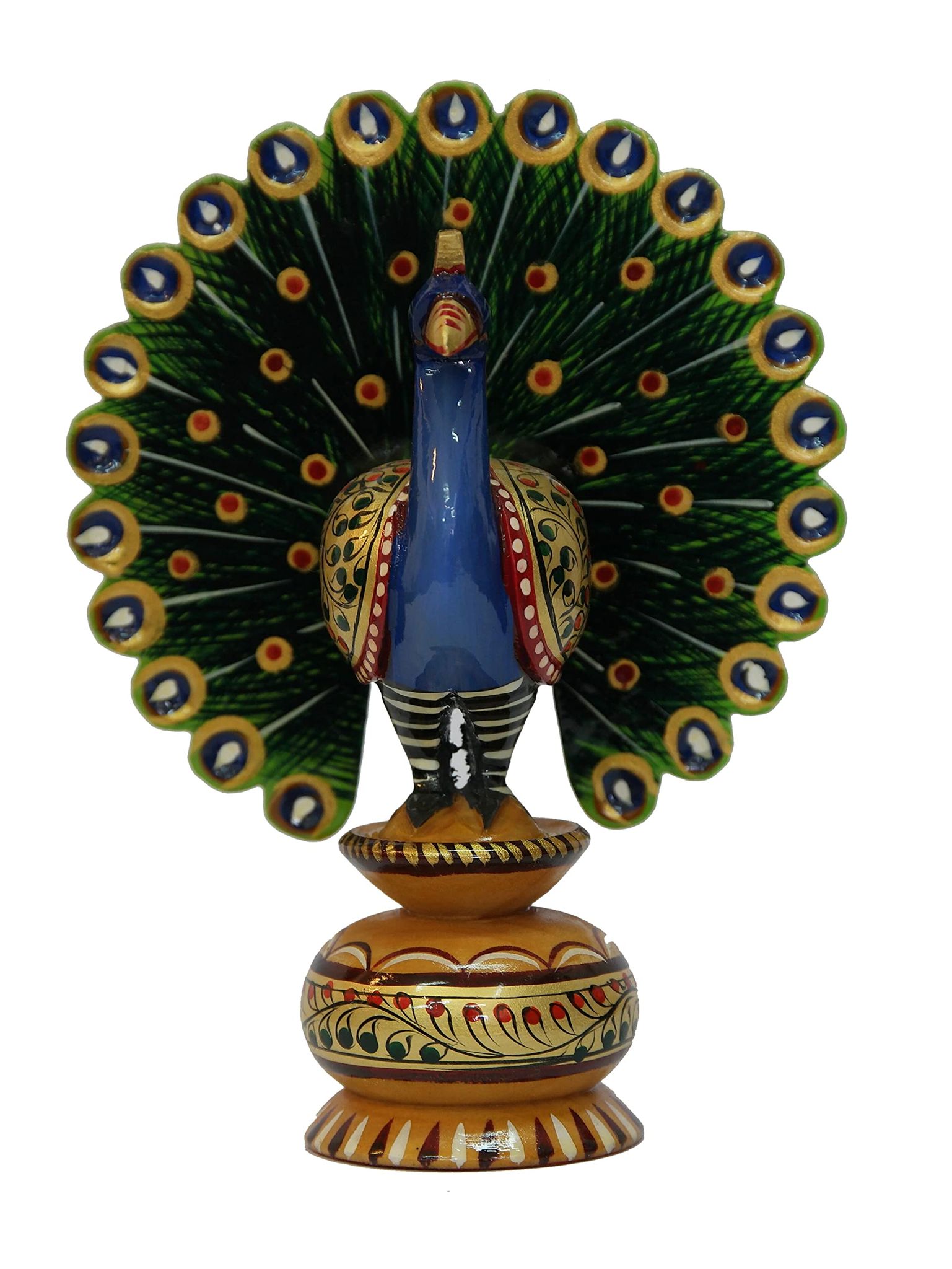 POOMPUHAR Handmade Wooden Painted Peacock