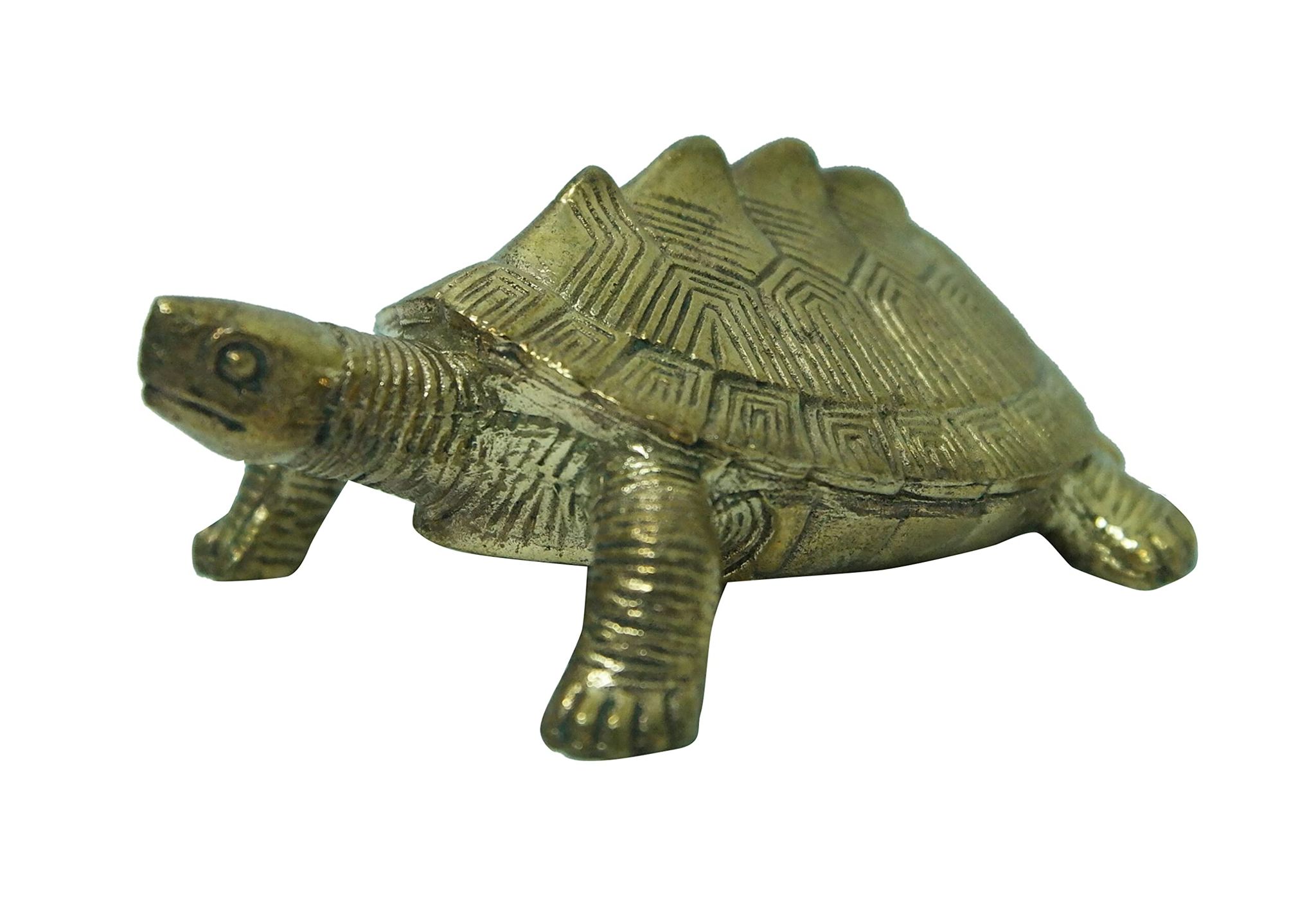 POOMPUHAR Handmade Bronze Tortoise (9 cm x 6.5 cm x 5 cm, Gold)