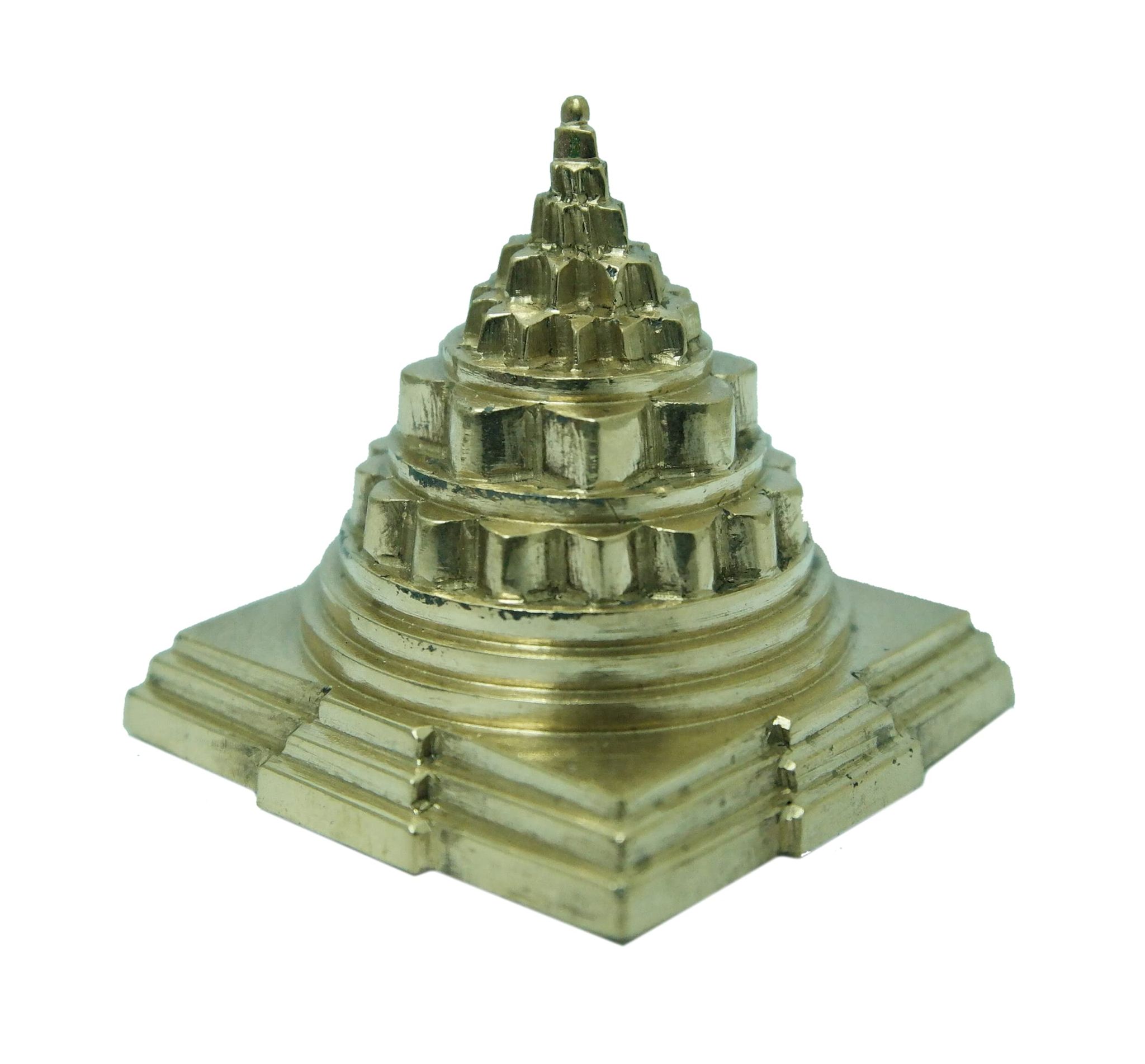 POOMPUHAR Handmade Bronze Mahameru (5x5 inch, Gold)