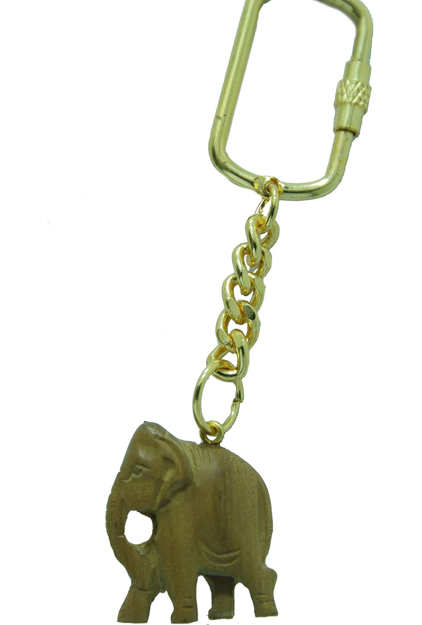 POOMPUHAR Handmade Sandalwood Keychain (2.5 cm x 2.5 cm x 3 cm, Beige)