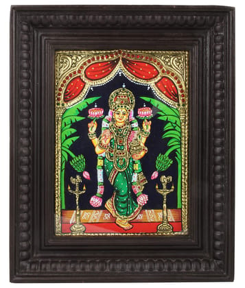 Poompuhar Metal Lakshmi Tanjore Painting, Multicolour, Religious,12x10inch Tanjore painting