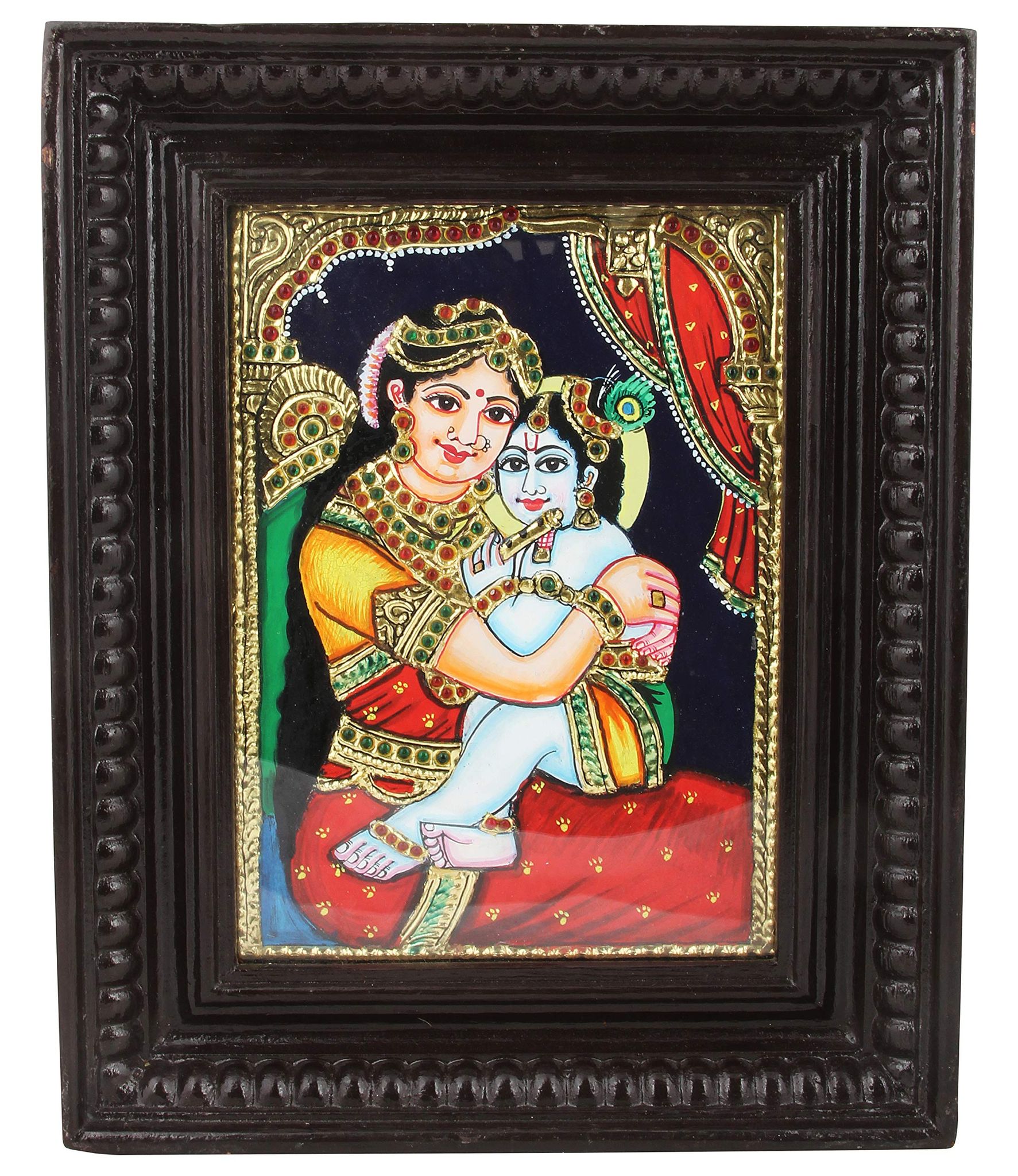 Poompuhar Foil Religious Painting, Multicolour, 12x10 inch without frame