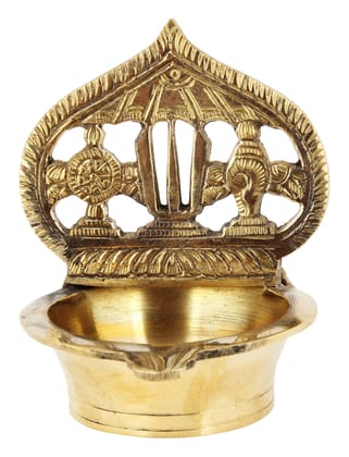 Poompuhar Brass vishnu Deepam (9 cm)