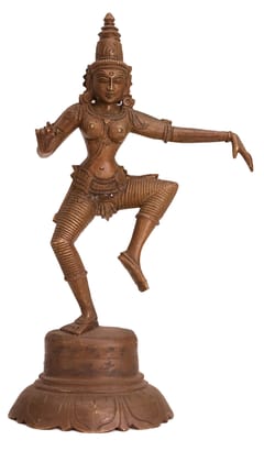 Poompuhar Bronze Dancing sivagami Idol(6 INCH inch, Bronze)