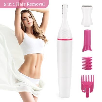 Trendzie Skin Care Multifunction 5 in 1  Women Hair Removal Electric Shaving Machine I Mini Shaver/Trimmer/Razor