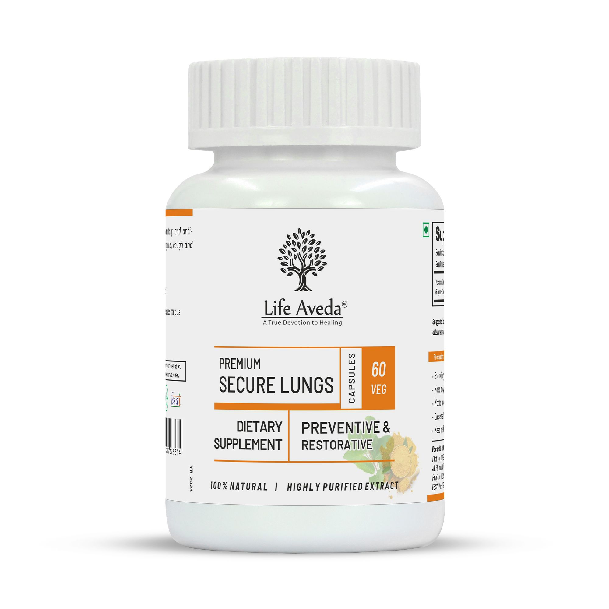 Life Aveda Premium Secure Lungs - 60 Capsules