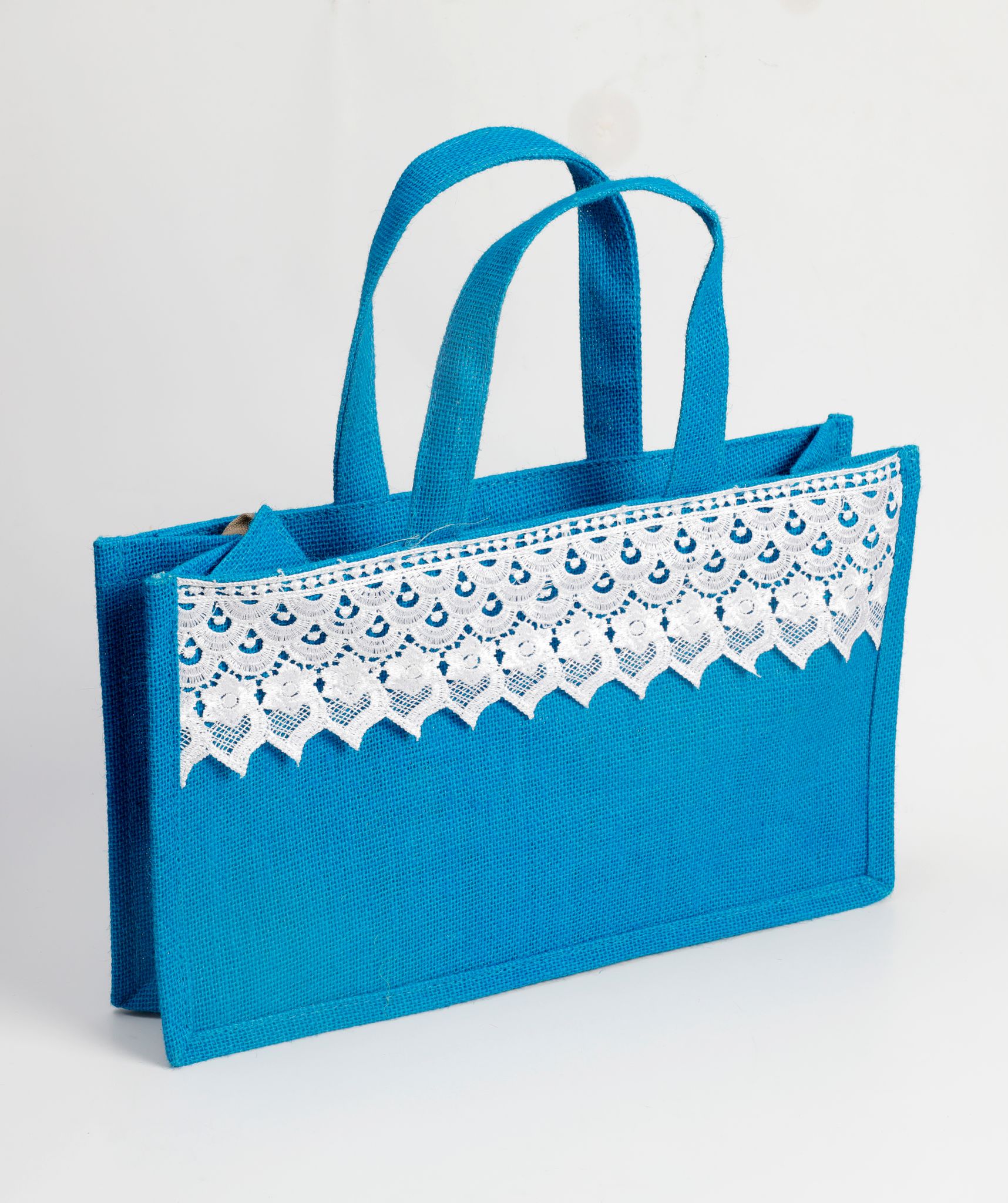 JFL Blue Jute Shopping & Grocery Bag