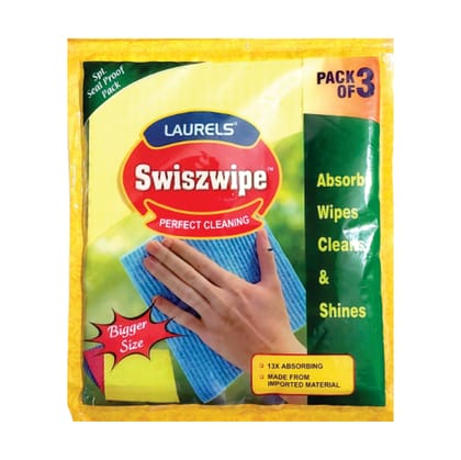 LAURELS® - Swiszwipe Sponge Multipurpose Foam Wipes: Easy-to-Use Cleaning Solution (Pack of 3)