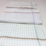 WHITE CHECKS COTTON BATH TOWEL THAAN