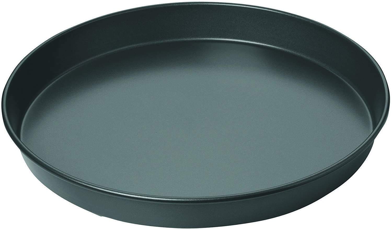 sakoraware Non-Stick Hard Anodised Carbon Steel Teflon Coated Bakeware, Pizza Cake Pan Plate for Microwave Oven OTG,Round Baking Tray Mould, 10 Inch/25 cm Diameter, 1 pc, Black