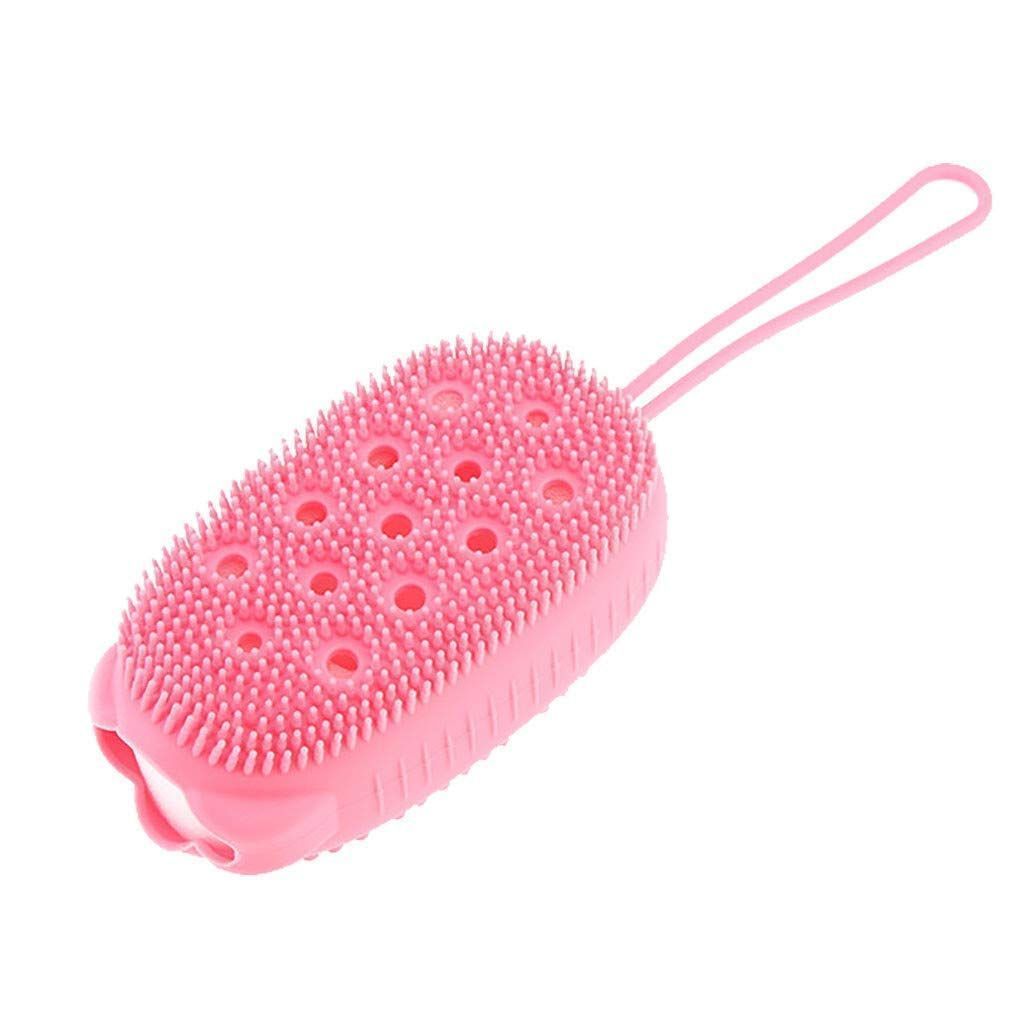 Smizzy Silicone Bubble Bath Quick Foaming Scrubbing Soft Rubbing Massage Body Cleaner Brush for Shower Bathroom, Random Color