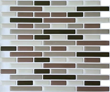Smizzy 3D PVC Vinyl Self Adhesive, Peel and Stick Waterproof Wall Decor Wallpaper Stickers (9.25 x 11 x 0.35 Inches Each),Pack of 8, Ivory Taupe Olive Chocolate