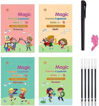 Smizzy Sank Magic Practice magic notebook for kids, Number Tracing Book for Preschoolers with Pen, Magic Calligraphy Copybook Set Practical Reusable Writing Tool Simple Hand Lettering [Unbound] smizzy