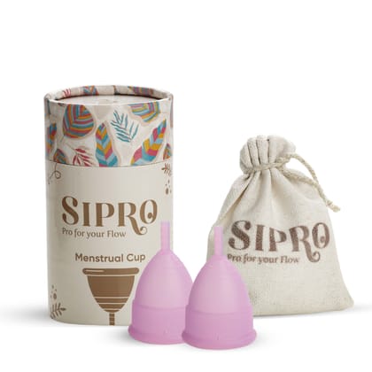 SIPRO Reusable Menstrual Cup for Women | Travel Friendly with Pouch, Ultra Soft Odour & Rash Free,100% Medical Approved Silicone |12 Hours Protection, No Leakage FDA Approved (Pack of 1) |