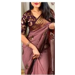 Paisley Daily Wear Georgette Saree - PURPLE