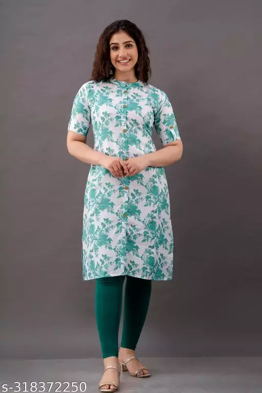 Gracefull Straight Printed Kurti for Women (Multicolor)