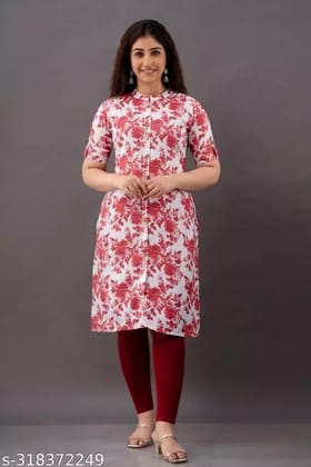 Gracefull Straight Printed Kurti for Women (Multicolor)