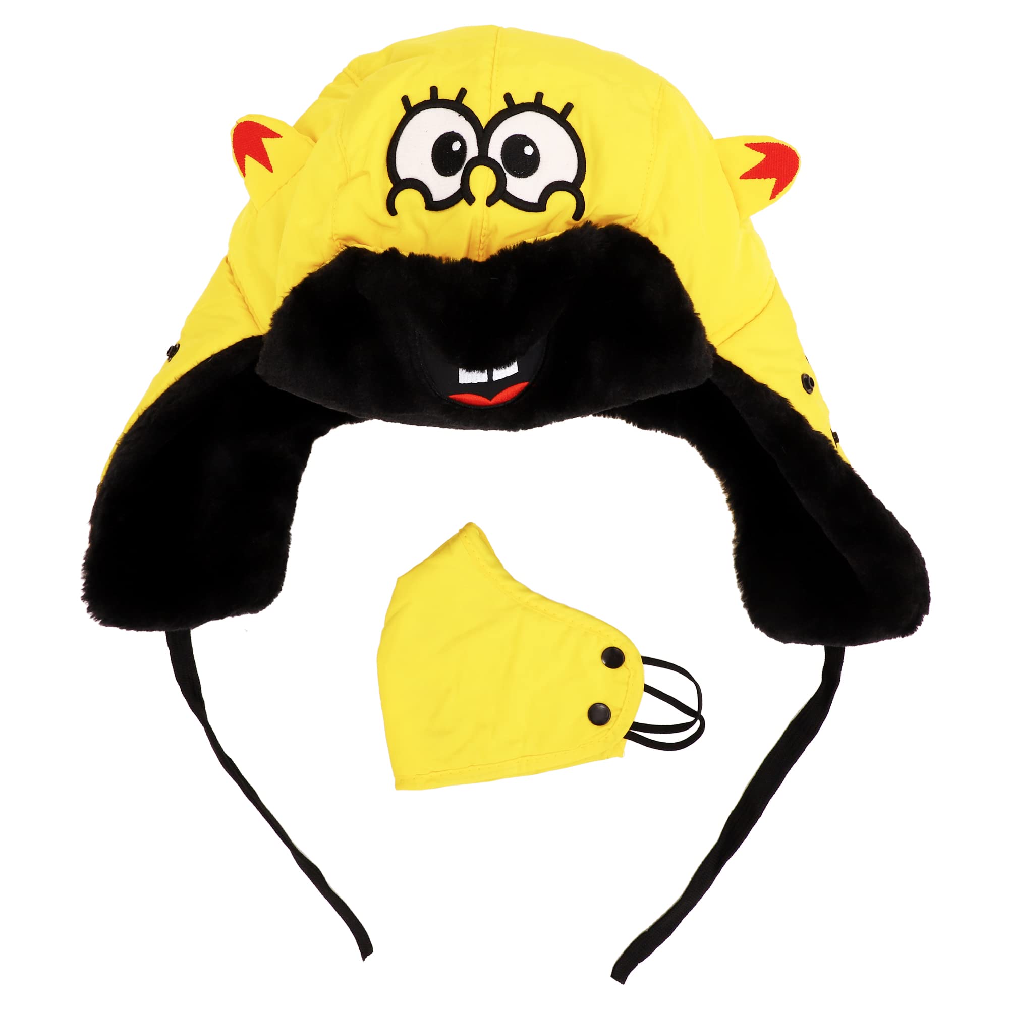 Dopamine Beanie Russian Warm Woolen Winter Cap with mask Soft Snow Cap for Men and Women with Ear Flaps (Yellow)