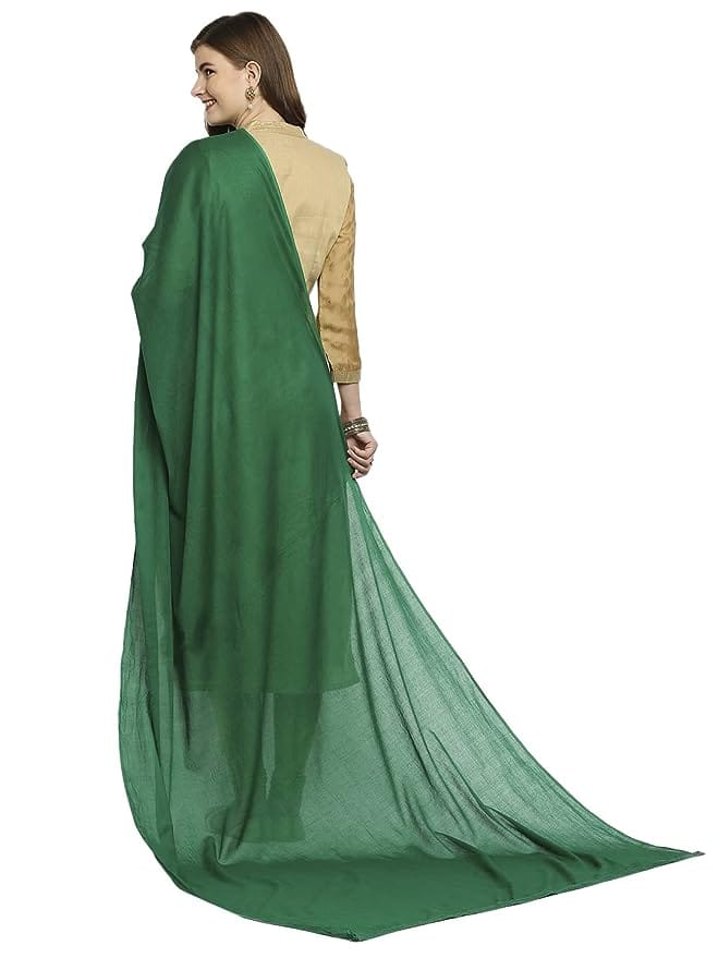 DUPATTA BAZAAR Women's Green Cotton Dupatta