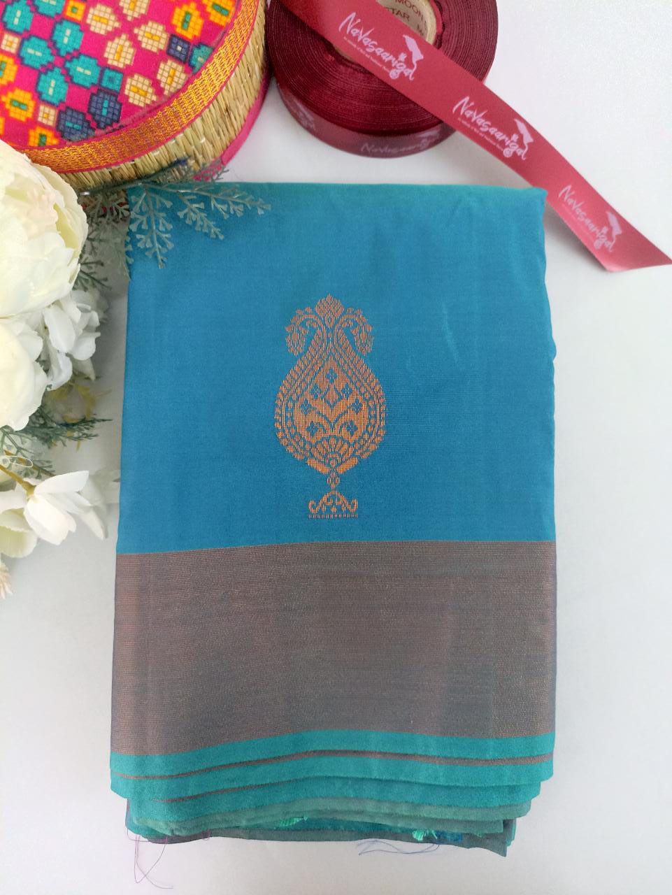 Butta Saree-Sky blue color