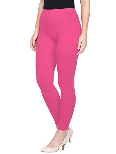 Generic Women's Leggings Ankle Length Cotton And Lycra Fabric (Pink)