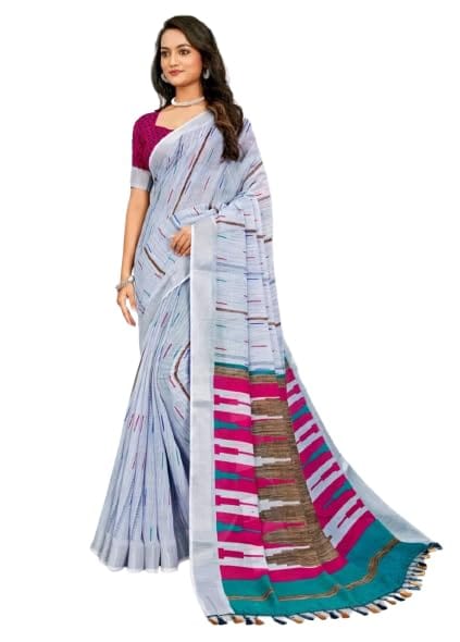 Women's Digital Prints Saree with Unstitched Blouse Piece Wedding||Party||Festive