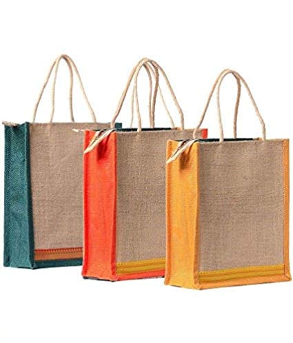 JFL Jute Shopping Bags Combo Of 3