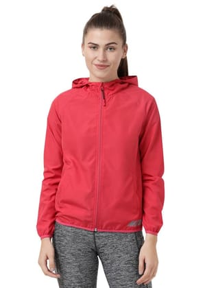 Women's Microfiber Fabric Solid High Neck Hoodie Jacket with Stay Dry Treatment