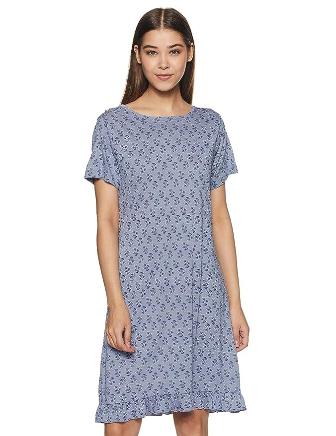 Women's Rayon Sleep Dress Knee Length