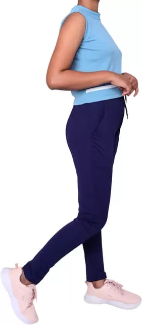 Premium Side Stripe Zip Pocket Track Pants (Navy-White) – Zamage