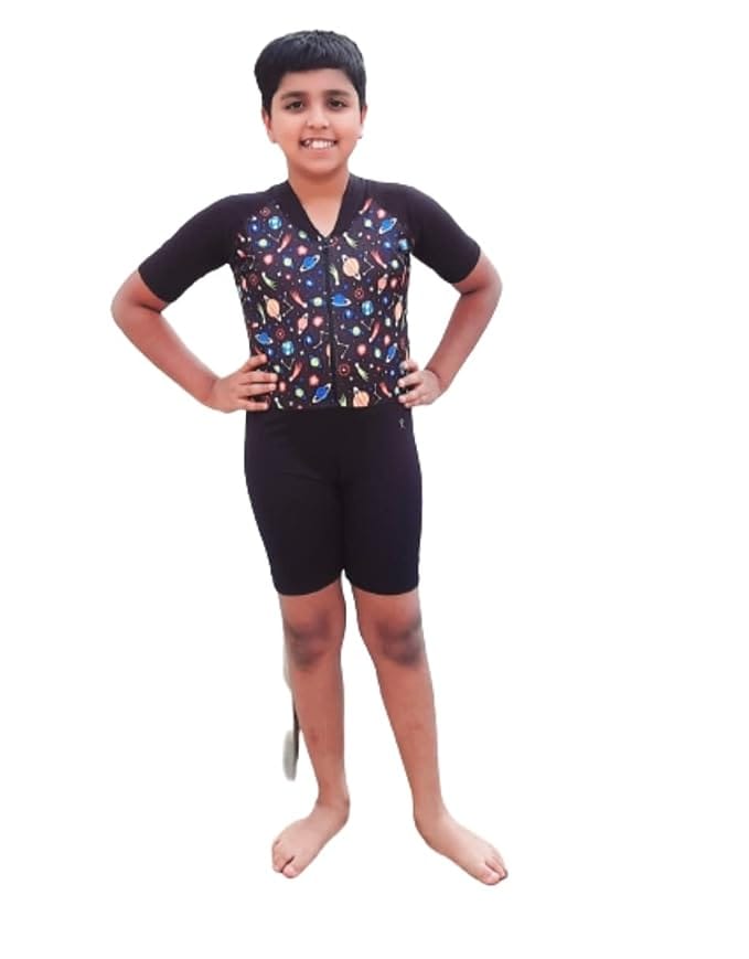 Swimming Multi Purpose Suit for Boys (Black & Navy Blue)