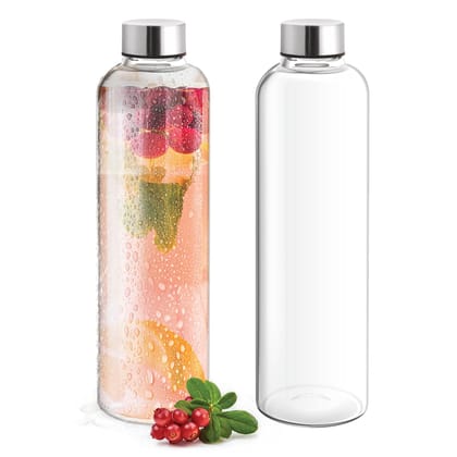 Treo by Milton Clarion Borosilicate Glass Water Bottle (2, 1000 ml)