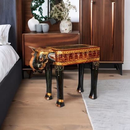 Wooden Beautiful Painted Nightstand Table, Home Decors Amazing Design Handicraft Table, Bedroom Decors Lovely Bedside Table