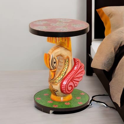 Wooden Dastkari Table, Handicraft Duck Table, Central Coffee Table, Nightstand Table, Painted Furniture Table, Home Decors Table