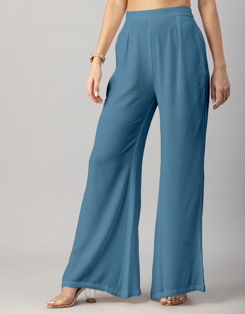 Flared 18 Color Available Women''s Rayon Palazzo Wide Leg Elastic