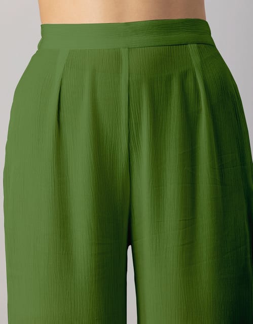 Malibu Satin Wide Leg Trouser Pant - Deep Emerald | Boston Proper