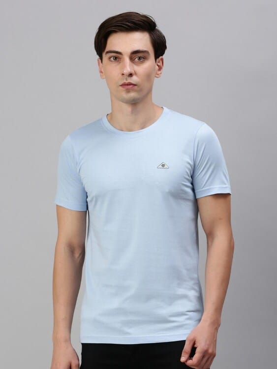 Light Blue Round Neck T-shirt for men Pack of 1