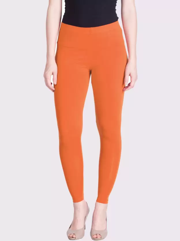 Ankle Length Ethnic Wear Legging  (Orange, Solid)