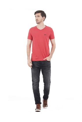 RED SLIM COTTON T SHIRT