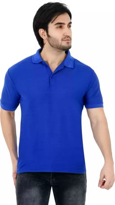 Solid Men Poly Cotton Collar & Plain Comfort Fit T-Shirt Men Solid Polo Neck Cotton Blend