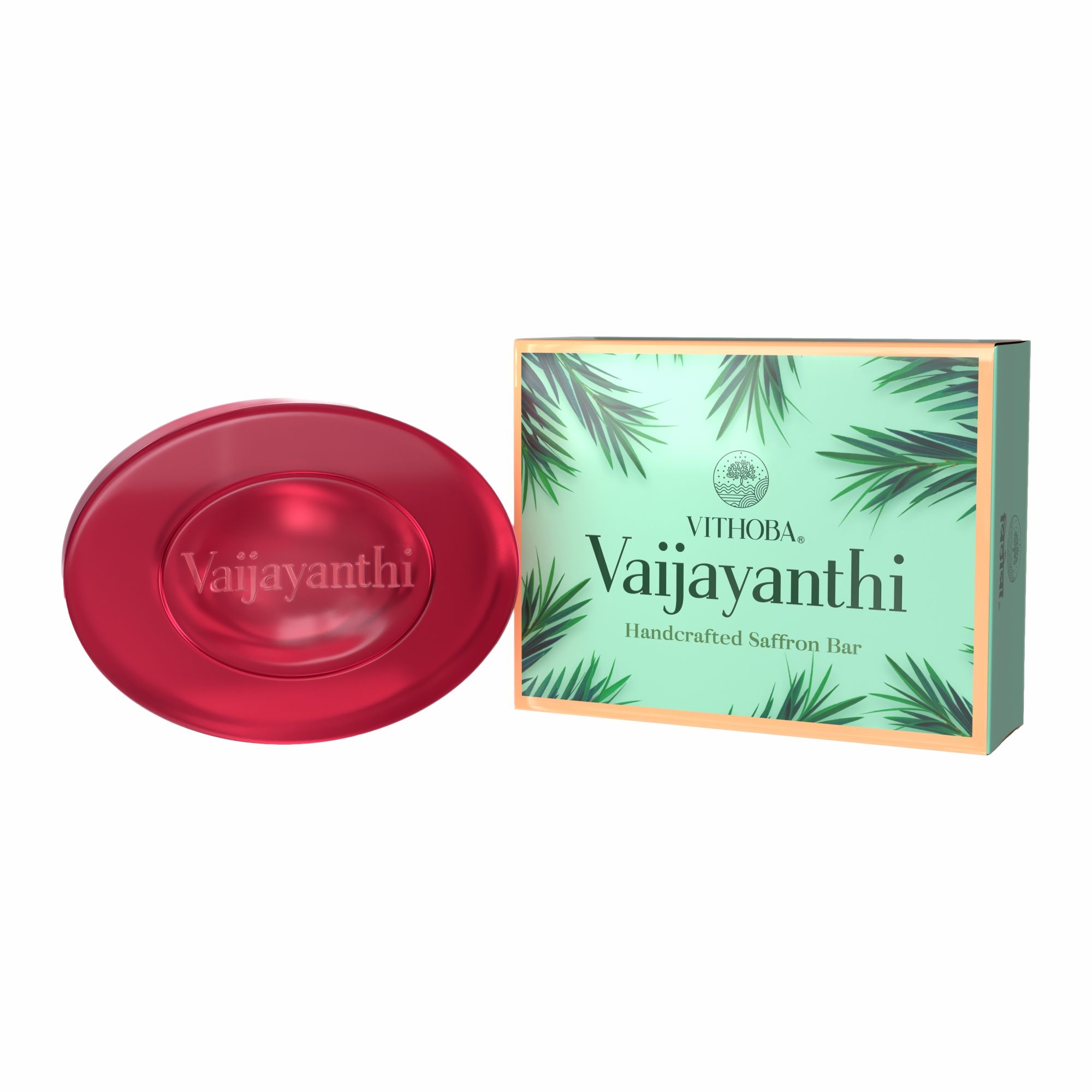 Vithoba Vaijayanthi Handcrafted Saffron Soap Bar | Real Kesar Soap For Blemishfree Soft & Natural Glow | With Goodness Of Turmeric Oil  Glycerin & Coconut Oil | 75g |
