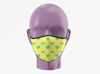 Psychedelic Bunny Face Mask (Pack of 1, 3, 5, 10)