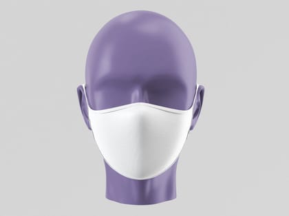 Plain Face Mask - White (Pack of 1, 3, 5, 10)