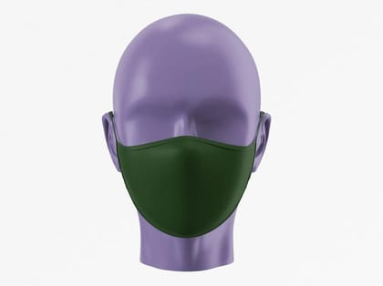 Plain Face Mask - Olive Green (Pack of 1, 3, 5, 10)