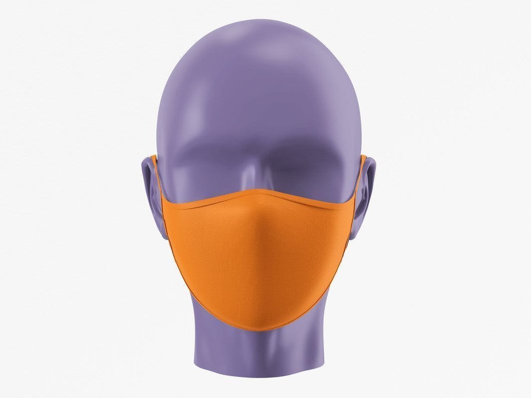 Plain Face Mask - Orange (Pack of 1, 3, 5, 10)