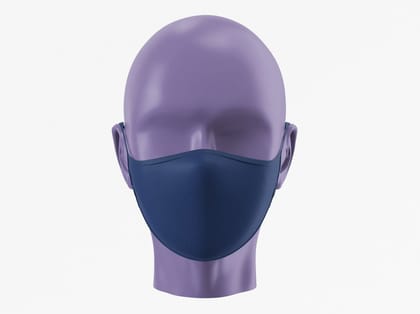 Plain Face Mask - Navy Blue (Pack of 1, 3, 5, 10)