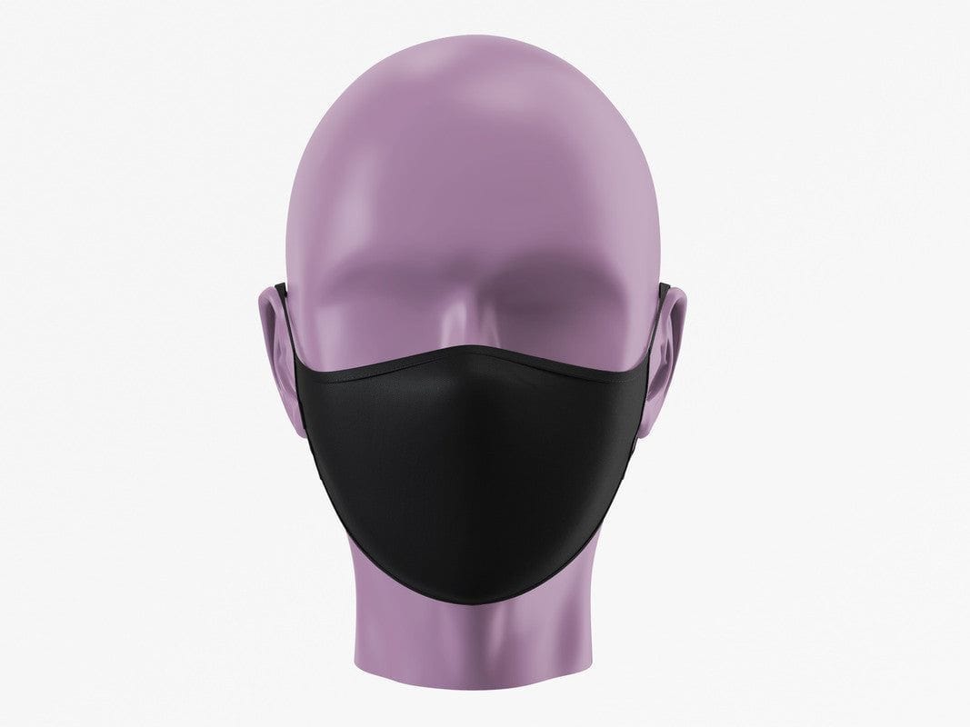 Plain Face Mask - Black (Pack of 1, 3, 5, 10)