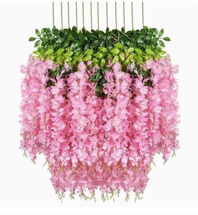Hanging Plastic Decorative Flowers(Pack Of 12 Pcs)