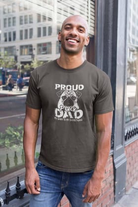 Round Neck T-Shirt (Men) - Proud Pug Dad (6 Colours)