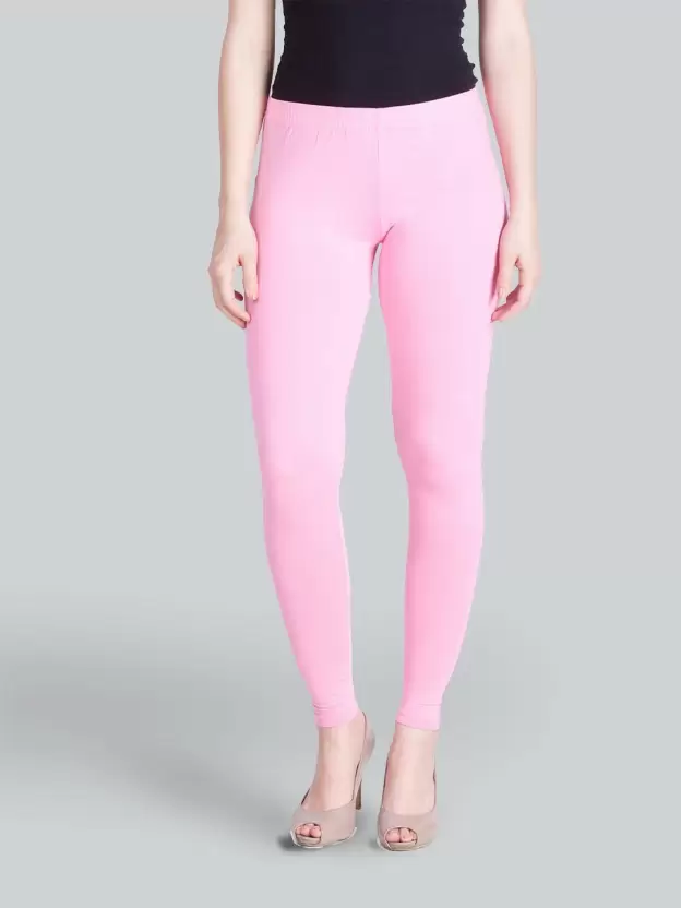 Ankle Length Western Wear Legging  (Light Pink, Solid)